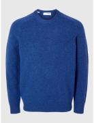 Selected Homme Slhrai Ls Knit Crew Neck Noos Blå