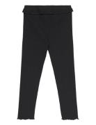 Mango Cotton Ribbed Leggings Svart