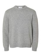 Selected Homme Slhcody Ls Knit Relaxed Crew Neck Noos Grå