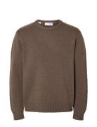 Selected Homme Slhcody Ls Knit Relaxed Crew Neck Noos Brun