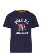 Ralph Lauren Kids Cotton Jersey Graphic Tee Marinblå