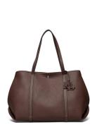 Lauren Ralph Lauren Pebbled Leather Large Emerie Tote Bag Brun