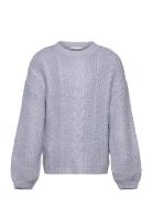 Mango Braided Knitted Sweater Blå