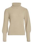 Vila Vilou New Rollneck L/S Knit Top - Noos Beige