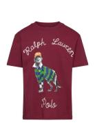 Ralph Lauren Kids Dog-Print Cotton Jersey Tee Burgundy