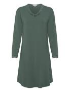 Lady Avenue Bamboo Long Sleeve Nightdress With Khaki Green