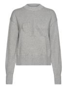 Calvin Klein Jeans Ck Intarsia Loose Sweater Grå