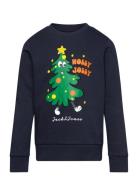 Jack & J S Jjxmas Jolly Sweat Crew Neck Jnr Marinblå