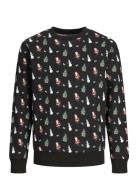 Jack & J S Jjxmas Merry Aop Sweat Crew Neck Jnr Grön