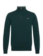 GANT Superfine Lambswool Half Zip Khaki Green