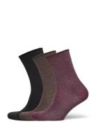 Mp Denmark Lucinda Socks 3-Pack Brun