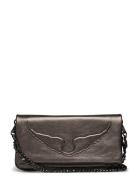 Zadig & Voltaire Rock Wings Metallic Grained Leather Brun