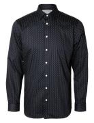 Selected Homme Slhslim-Performance Aop Shirt Ls Marinblå