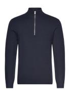 Lindbergh Ecovero Half Zip Knit Marinblå