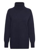 GANT Herringb Detail Rollneck Marinblå