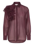 Copenhagen Muse Cmbluebell-Frill-Shirt Burgundy