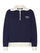 GANT Small Graphic Half Zip Sweat Marinblå