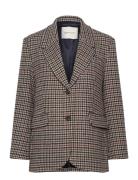 GANT Reg Houndstooth Blazer Brun