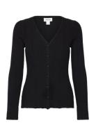 Monki Long Rib Knit Cardigan Svart