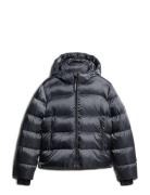 Superdry Hooded Luxe Sports Puffer Marinblå