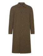 Les Deux Maccoy Harris Tweed Wool Coat Khaki Green