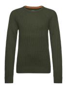 Jack & J S Jjpannel Knit Crew Neck Aw24 Jnr Grön