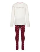 Tommy Hilfiger Ls Pj Legging Print Set Vit