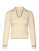 Mango Knitted Polo-Neck Sweater Beige