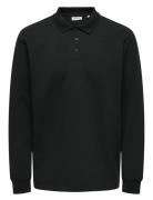 ONLY & SONS Onsbernard Rlx Ls Polo Svart