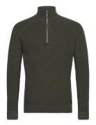 Tom Tailor Structured Knit Troyer Khaki Green