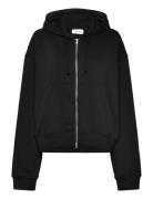 Weekday Essence Boxy Zip Hoodie Svart