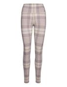 Aim´n Dusty Violet Plaid Check Tights Multi/patterned