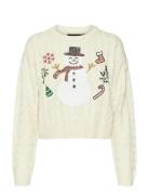 Vero Moda Vmsnowman Cable Ls Short Pullover Xmas Kräm