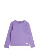 Mini Rodini Solid Rib Ls Tee Lila