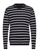 Tommy Hilfiger Classic Cotton Cable Crew Neck Marinblå