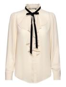 Lauren Ralph Lauren Ruffle-Trim Georgette Blouse Kräm