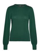 Lauren Ralph Lauren Button-Trim Puff-Sleeve Sweater Grön