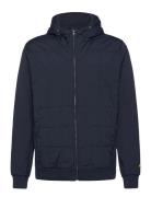 Lyle & Scott Hybrid Quilted Zip Through Hoodie Marinblå