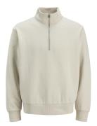 Jack & J S Jjeurban Edge Sweat Half Zip Stydaw24 Ln Kräm