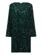 Vila Vifaith V-Neck L/S Sequin Dress/Vol Grön