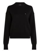 Calvin Klein Jeans Monogram Embro Crewneck Sweater Svart