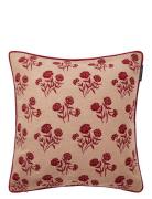 Lexington Home Flower Embroidered Wool Mix Pillow Cover Brun