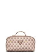 GUESS G Wave Lrg Cosmetic Travel Bag Beige