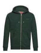 Superdry Essential Logo Zip Hoodie Khaki Green