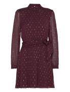 Scotch & Soda Lurex Mini Dress With Wrap Detail Burgundy