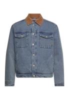 Scotch & Soda Cord Collar Indigo Teddy Jacket Blå