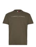 Tommy Jeans Tjm Reg Linear Logo Tee Ext Khaki Green