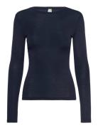 Lindex Top Merino Wool Ls Marinblå