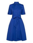 Lauren Ralph Lauren Belted Cotton-Blend Shirtdress Blå