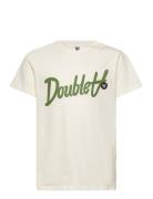 Double A By Wood Wood Ola Junior Script & Badge T-Shirt Kräm